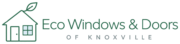 Eco Windows & Doors of Knoxville logo with green house icon and leaf